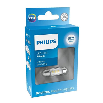 White LED Fest Bulb Philips Ultinon Pro6000, 12V, 38mm