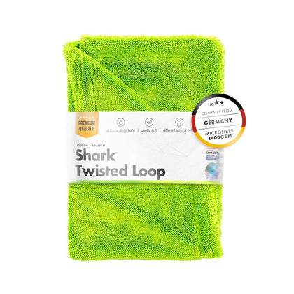 Suchy ręcznik ChemicalWorkz Shark Twisted Loop, 1400 GSM, 60 x 40 cm, zielony