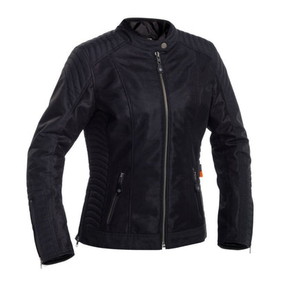 Ženska moto usnjena jakna Richa Lausanne Mesh WP jakna, črna