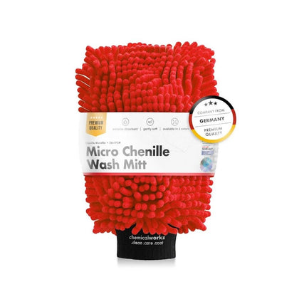 Mikrovlaknena pralna rokavica Chenille ChemicalWorkz, rdeča