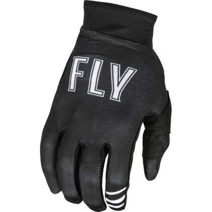 Moto Gloves Fly Racing Pro Lite, White - Black, Y-Large