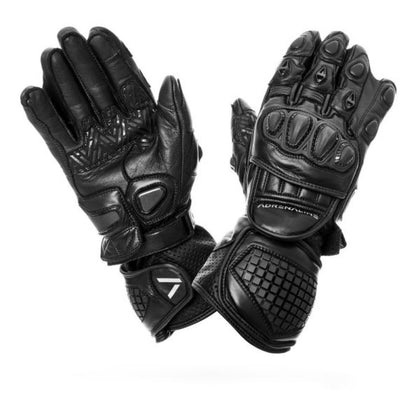 Kožené motocyklové rukavice Adrenaline Lynx PPE, čierne