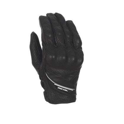 Perforirane usnjene motoristične rokavice Richa Cruiser, črne
