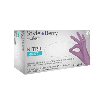 Púdermentes nitril kesztyűk AMPri Style Berry, lila, 100 db