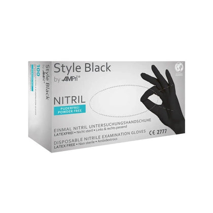 Pulbrivabad nitriilkindad AMPri Style Black, must, 100 tk