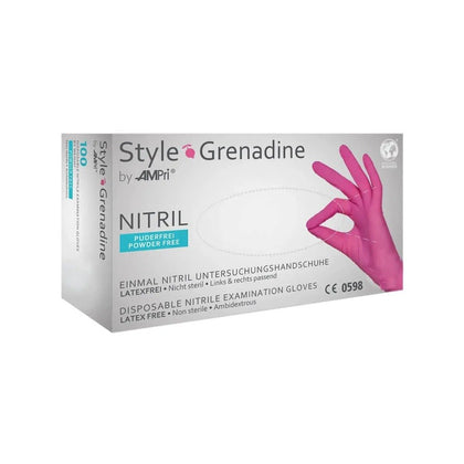Rękawice nitrylowe bez pudru AMPri Style Grenadine, różowe, 100 szt.