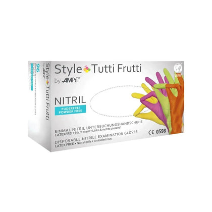 Púdermentes nitril kesztyűk AMPri Style Tutti Frutti, 4 szín, 96 db