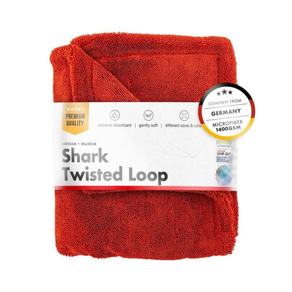 Хавлиена кърпа ChemicalWorkz Shark Twisted Loop, 1300 GSM, 80 x 50 см, червена