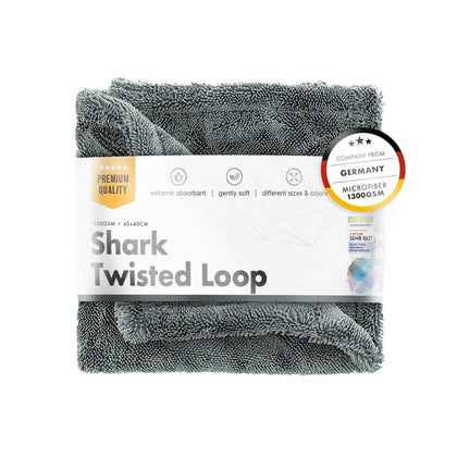 Суха кърпа ChemicalWorkz Shark Twisted Loop, 1300 GSM, 40 x 40 см, сива