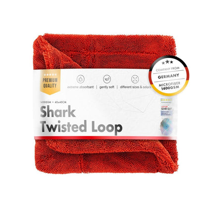 Suchy ręcznik ChemicalWorkz Shark Twisted Loop, 1300 GSM, 40 x 40 cm, czerwony