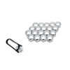 Wheel Nut Covers Set Mega Drive, 17mm, Chrome, 20 pcs