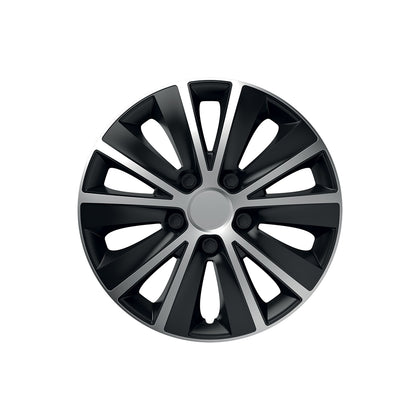 Wheel Covers Set Mega Drive, Silver and Black, 14 inch, 4 pcs