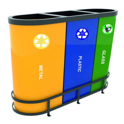 Set of Metal Selective Waste Bins Esenia, 63L, 3 pcs