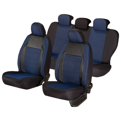 Automobilio sėdynių užvalkalų ir skėčio elegancijos rinkinys, mėlynas