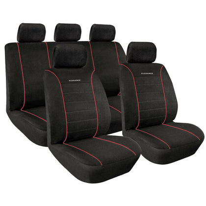 Juego de fundas para asientos de coche Lampa Elegance, negro/rojo