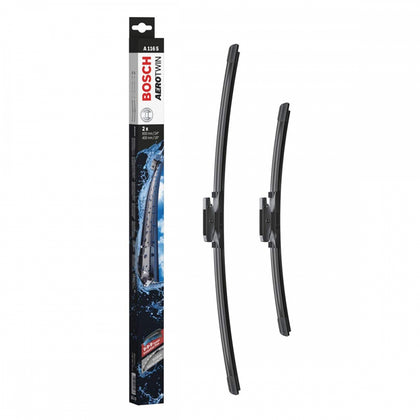 Windshield Wipers Set Bosch Aerotwin A116S, 600/400mm, Renault, Peugeot, Citroen, DS