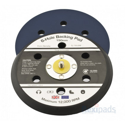 Sanding Backing Plate Flexipads, 6 Holes, 150mm