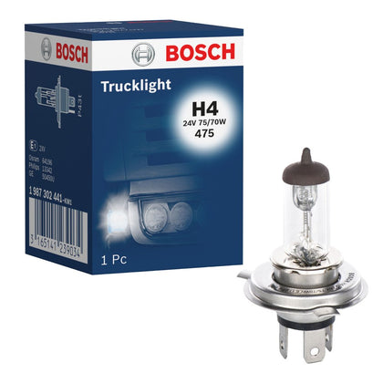Teherautó halogén izzó H4 Bosch TruckLight, 24V, 75/70W