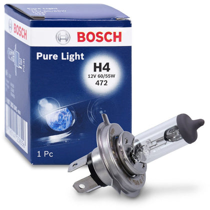 Λάμπα αλογόνου H4 Bosch Pure Light, 12V, 60/55W