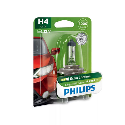 Λάμπα αλογόνου H4 Philips LongLife EcoVision, 12V, 60/55W