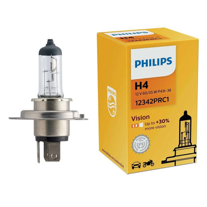 Halogeninės lemputės H4 Philips Vision P43t-38, 12V, 60/55W