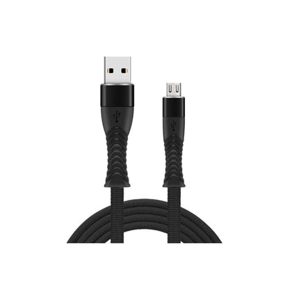 USB uzlādes datu kabelis - Micro USB Mega Drive, 2,4A, 1m, melns