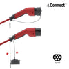Kabel za polnjenje električnega avtomobila Defa eConnect Mode 3, 32A, 22kW, rdeč, 7,5m