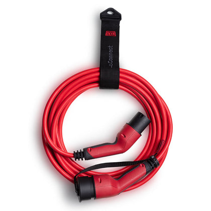 Кабел за зареждане на електрически автомобили Defa eConnect Mode 3, 32A, 7.4kW, червен, 5m