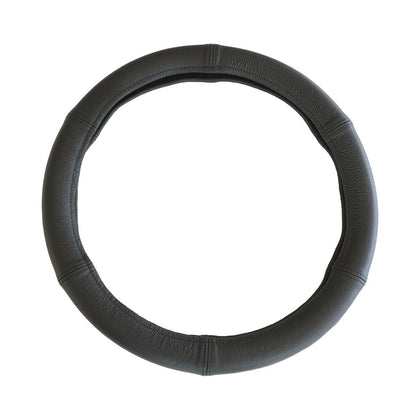 Prevleka za volan Dežnik Pravo usnje, črna, 37 - 39 cm