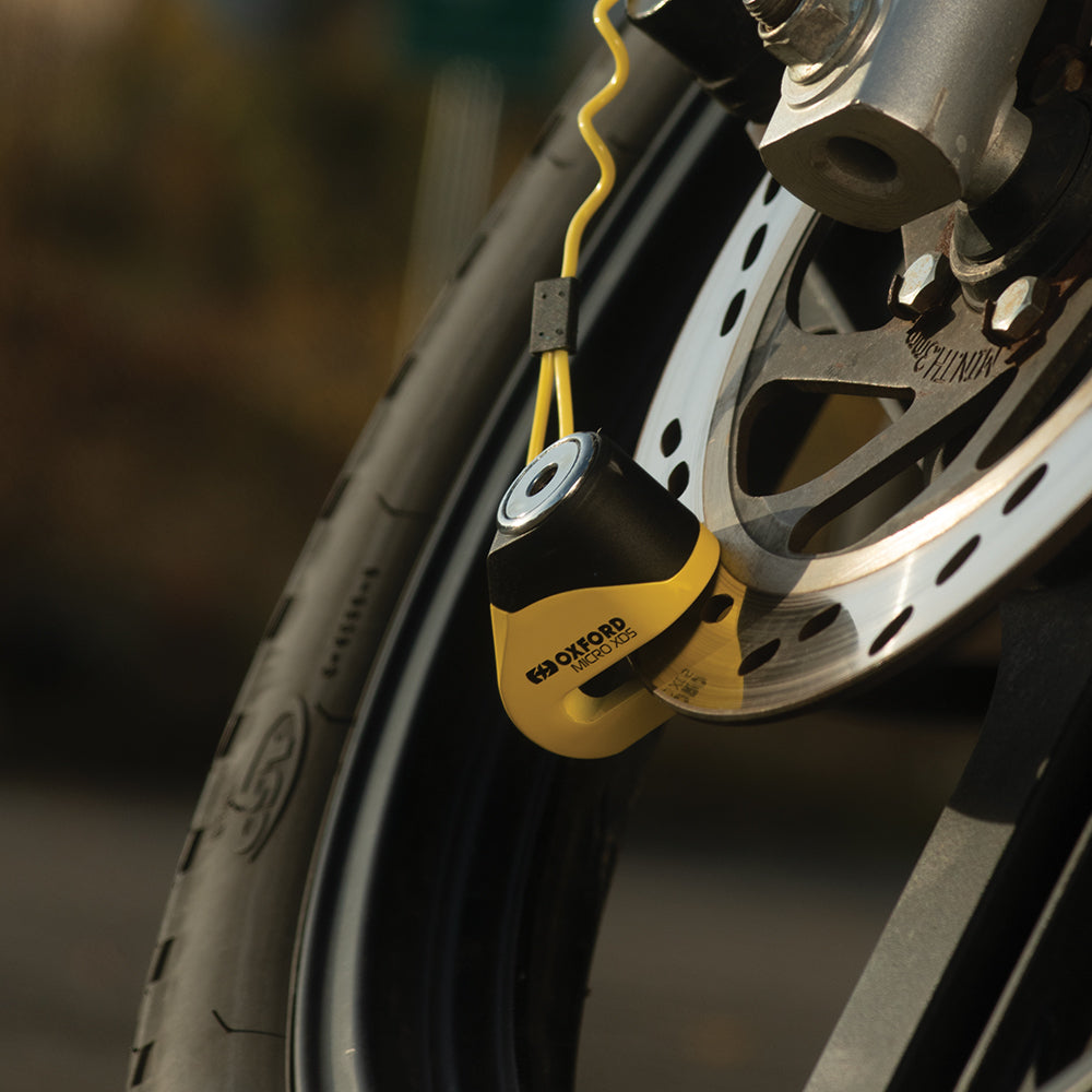 Blocca disco Oxford per moto Titan 10mm con perno giallo incl