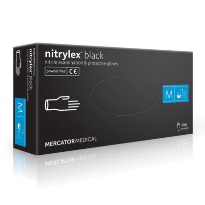Γάντια Nitrile Mercator Nitrylex Μαύρο, 100 τεμ