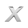 Emblemat samochodowy litera X Mega Drive, 26mm, chrom
