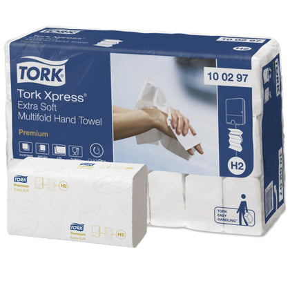 Χαρτοπετσέτες Express Tork Premium 2 στρώσεων, 100 x 21 τμχ