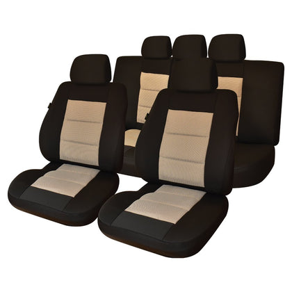 Комплект калъфи за седалки Umbrella Premium Lux, черно - бежово