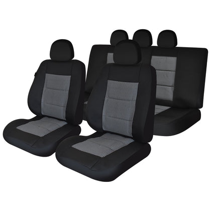 Комплект калъфи за седалки Umbrella Premium Lux, черно - сиво