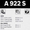 Υαλοκαθαριστήρες Bosch A922S, 50/50cm, BMW Seria 1, Cabrio, Coupe, Mini Coupe, Roadster